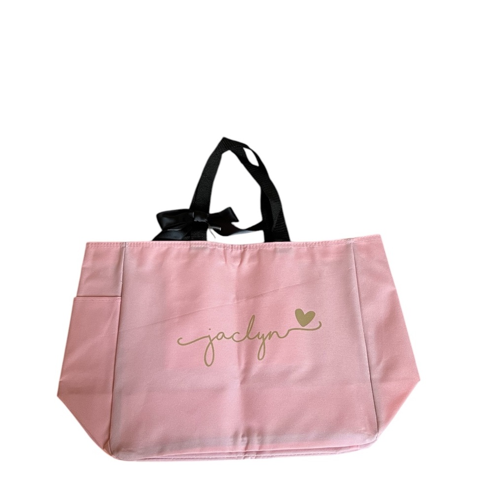 ◼️PORT AUTHORITY: “Jaclyn” personalized pink tote bag, never used w/bow◼️